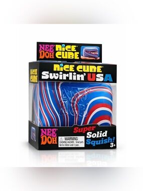 NeeDoh Nice Cube Swirl USA Squishy Fourth of July